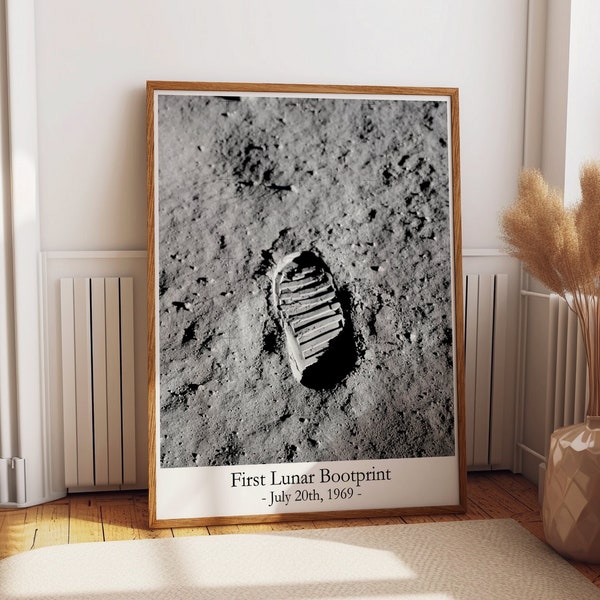 Footprint on the Moon 1969 Apollo 11 Walking on the Moon Photo - Space Photo Wall Art Bedroom Decor