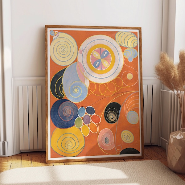 Burnt Orange Abstract Art Orange Painting by Hilma of Klint Radiant Ember: Burnt Orange Abstract Art Poster Modern Abstract Post for Home