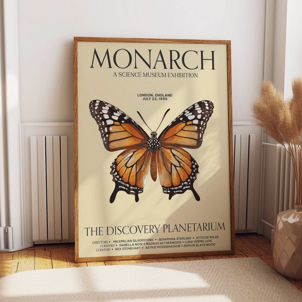 Classy Butterfly Wall Art for Home and Office Decor - Monarch Marvel: 1995 Science Museum Exhibition Wall Poster - Ideal Housewarming Gift