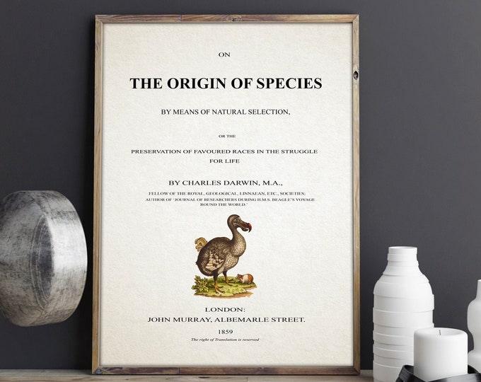 On The Origin of Species Title Page Charles Darwin Book