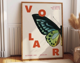 Symphonie des papillons : décoration d'art murale moderne à Barcelone pour la maison et le bureau - Poster de l'exposition des chefs-d'oeuvre du XXe siècle - Cadeau idéal pour pendaison de crémaillère