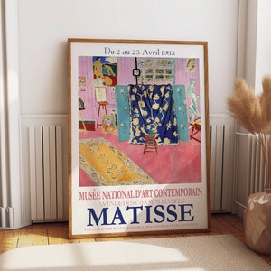 Classic Matisse Pink Room Exhibition Framed Poster - 1963 Museum Art Reproduction Framed Art Print - Gift Ideas for Her