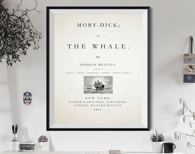 Moby Dick Title Page American Novel Book Page