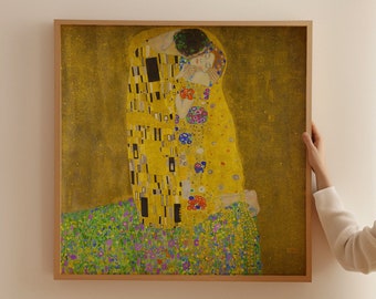 The Kiss by Gustav Klimt 1908 Fine Art Reproduction Print Fine Art Poster Square Poster Square Print Painting Decor Square Painting