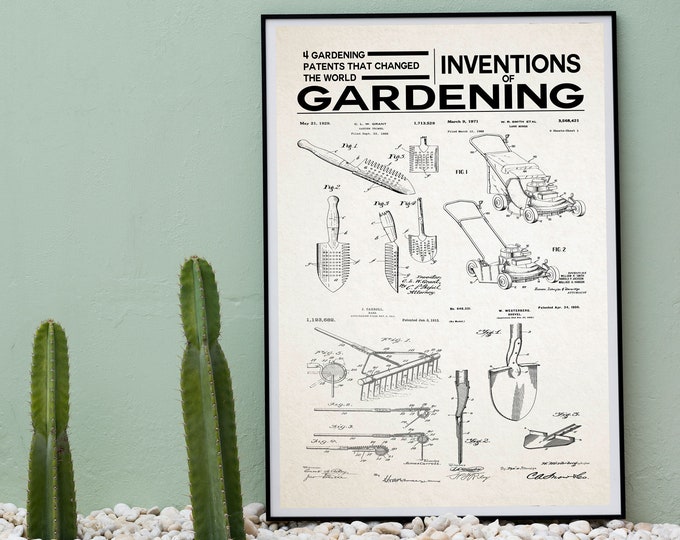 Gardening Poster Inventions of Gardening Wall Art - Win 4