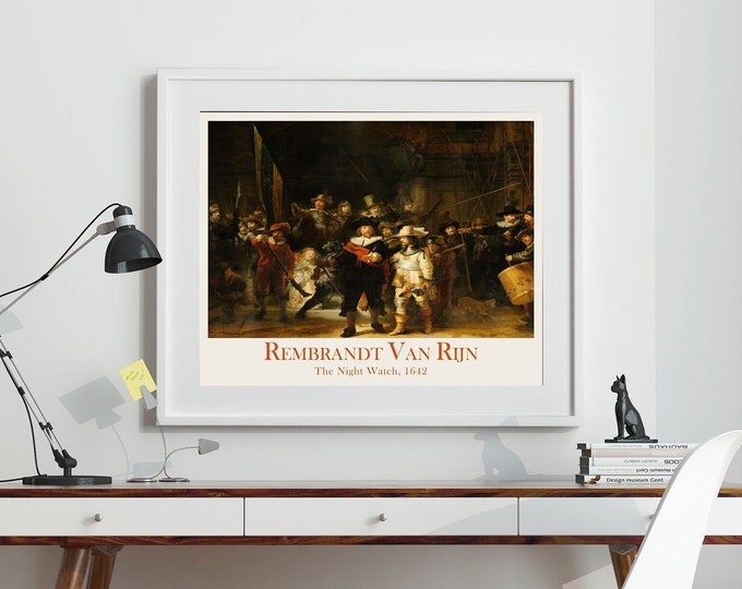 Rembrandt The Night Watch Painting Captivate your Walls with Rembrandt's The Night Watch - Large Reproduction of a Masterpiece Vintage Art