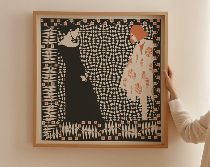 Art Nouveau Print Square Poster by Kolomon Moser Vienna 1903 - Retro Vibe Wall Art for Elegant Home and Office Spaces