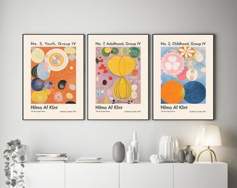 Hilma Af Klint Prints Set of 3 Abstract Art Prints Transform Your Walls with Mystical Beauty of Hilma Af Klint's Abstract Art Quality Art