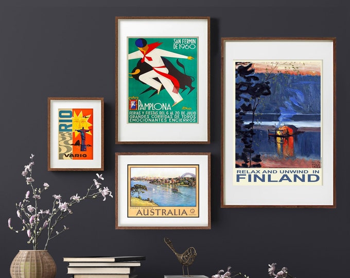 Travel Posters Gallery Print Set of 4 Travel Artworks