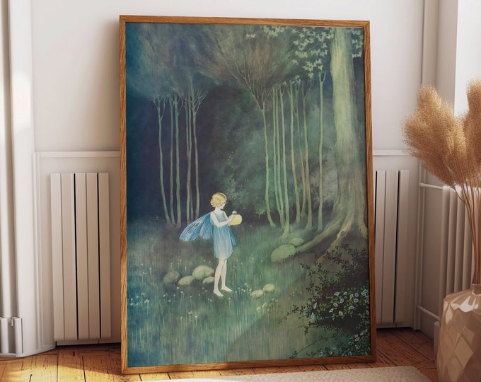 Fairy Print Fairy in the Woods Ida Rentoul Outhwaite Fairy Illustration Fairy Painting Nursery Room Decor Nursery Fairy Decor Fairy Picture