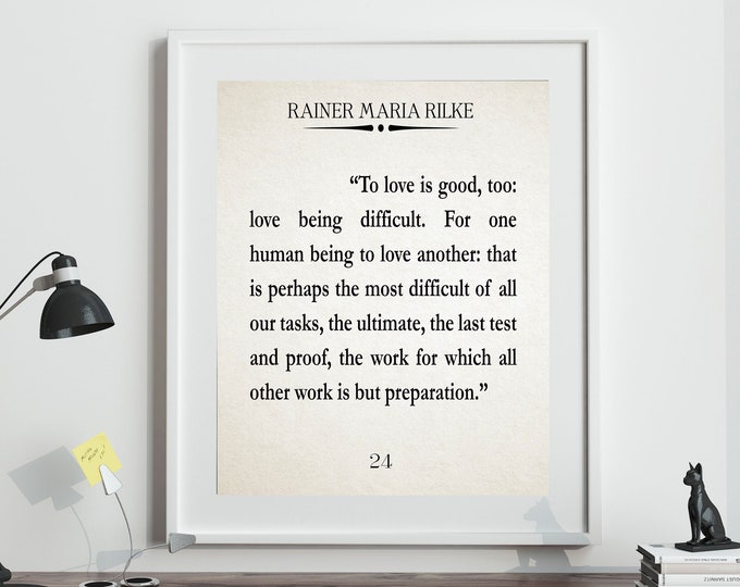 Rainer Maria Rilke Quote To Love is Good Rilke Poster