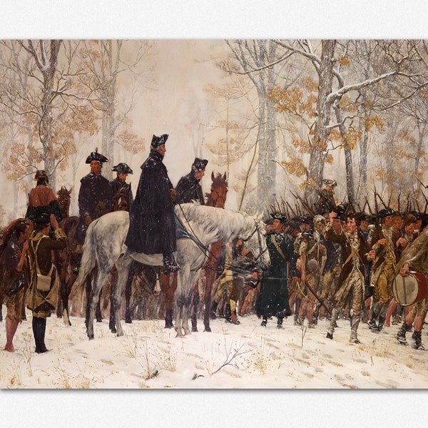 George Washington Painting The March to Valley Forge by William Trego American War of Independence Art