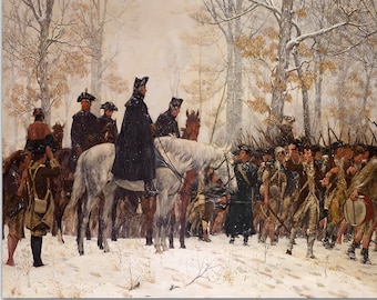 George Washington Painting The March to Valley Forge by William Trego American War of Independence Art