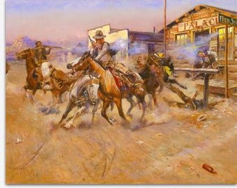 Charles Marion Russell Rodeo Painting Cowboy Wall Art Print Wild West Art