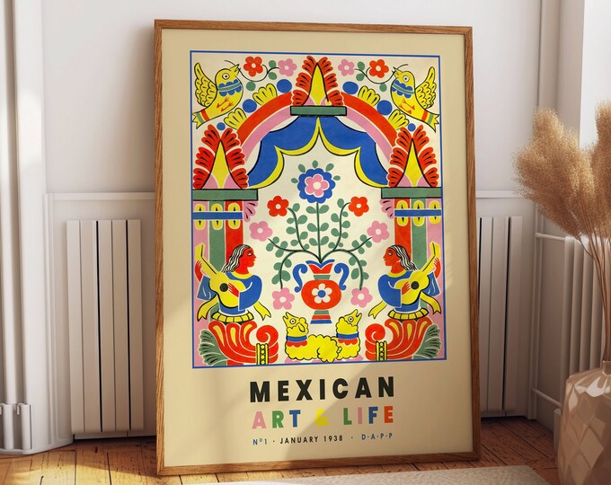 Vibrant Vistas: Traditional Mexican Travel Art - Immersive Journey into Mexican Art and Culture - Colorful Mexican Poster