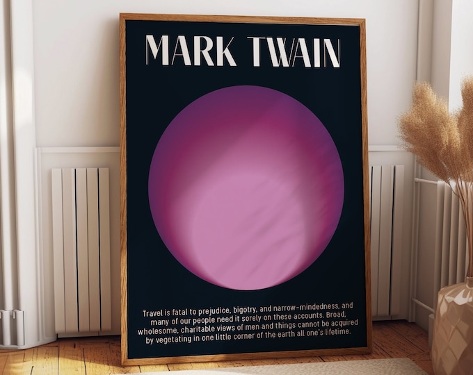 Expand Your Horizons with Mark Twain Travel Quote Wall Art Poster - Inspirational Wall Art and Positive Affirmation Decor Gift Art