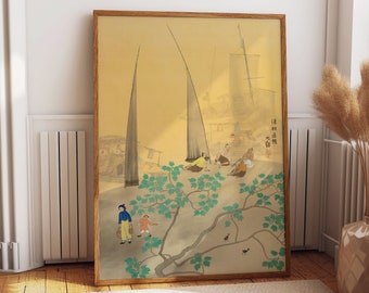 Japanese Print Yokoyama's 'Fishing Village in Sunset' Embrace the Serenity of Japanese Art and Transform Your Home into a Breathtaking Oasis