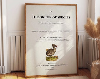 Evolution Unveiled: Stunning Charles Darwin Poster Title Page Replica Perfect Gift for Science Enthusiasts and Nature Lovers