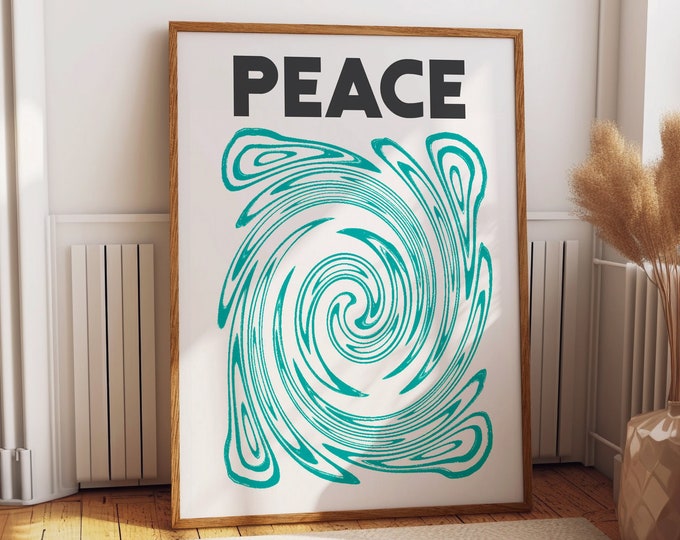 Peace Abstract Wall Art Poster - Calming Home, Bedroom, and Office Decor - Tranquil Serenity Modern Wall Decor