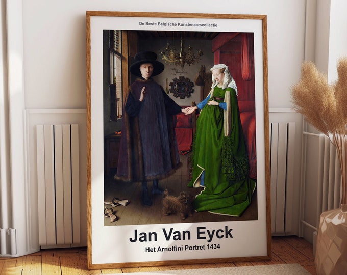 Jan Van Eyck's 'The Arnolfini Portrait' 1434: Middle Ages Art Poster Timeless Elegance for Your Walls Discover the Artistry of Jan Van Eyck