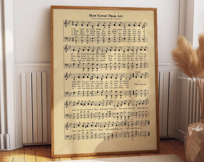 How Great Thou Art Music Sheet Poster Music Sheet Print Music Sheet Print Song Sheet Lyrics Poster Lyrics Wall Art Music Poster Music Print