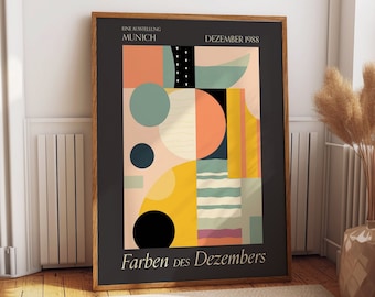 Abstract Geometric Wall Art Room Decor - Colors of December 1988 Munich Germany Exhibition Poster