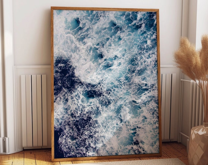 Serene Seascape Captivating Ocean Wave Poster for Beach and Surfing Enthusiasts Ocean Wave Poster Surfing Print Beach Decor Waves Poster