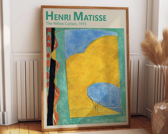 Henri Matisse Abstract Poster The Yellow Curtain Abstract Painting Poster Elegant wall Art for Home Decor Colorful Wall Art Vibrant Colors