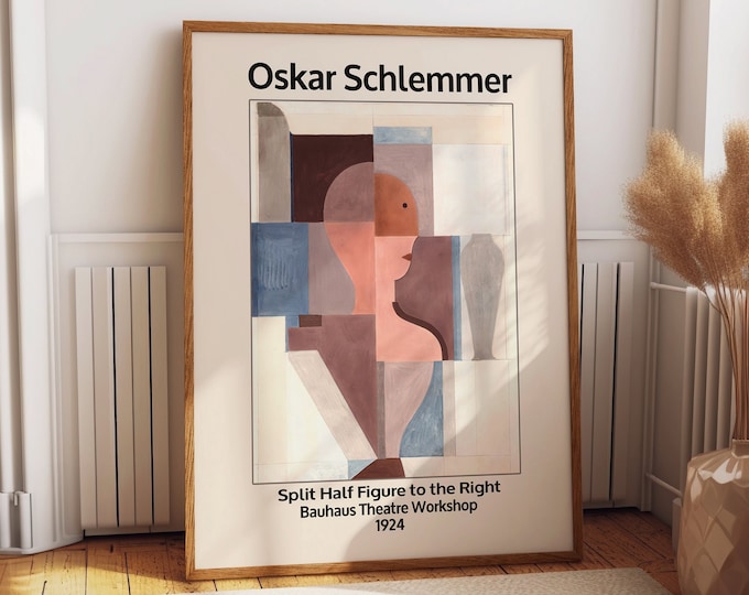 Bauhaus Theater Poster: Oskar Schlemmer's Iconic Split Half Figure Bauhaus, 1924 - Oskar Schlemmer Art -  Bauhaus 1924 -  Art Decor