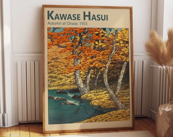 Autumn at Oirase 1933 by Kawase Hasui: Japanese Woodblock Print, Autumn Wall Art, Autumn Painting, Autumn Decor