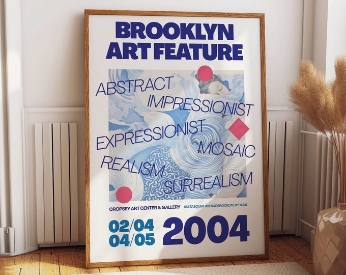 Abstract & Surrealism Art Styles - 2004 Brooklyn Art Feature Poster - Modern Exhibition Print for Art Enthusiasts