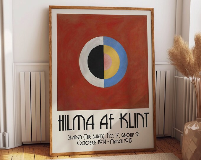 Vibrant Red Room Decor: Hilma Af Klint Cottagecore Poster for Maximalist Home Aesthetic Red Room Wall Decor Colorful Wall Decor for Home