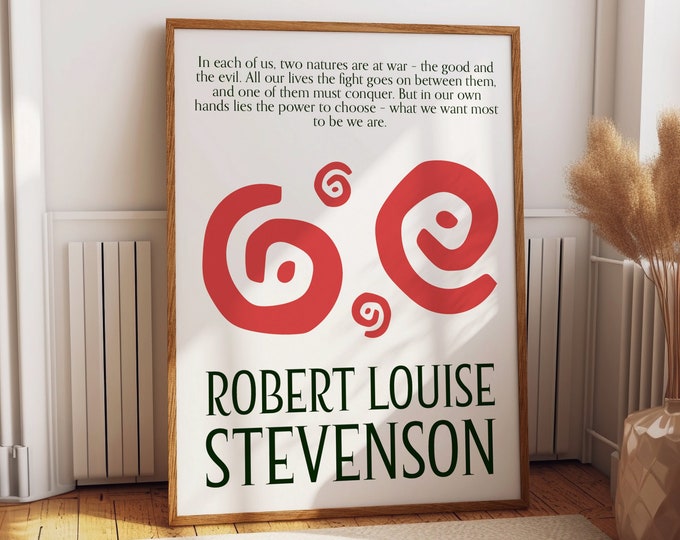 Motivational Quote Wall Poster - Robert Louis Stevenson Inner Struggle Home Decor - Inspirational Art & Gift for Home Office