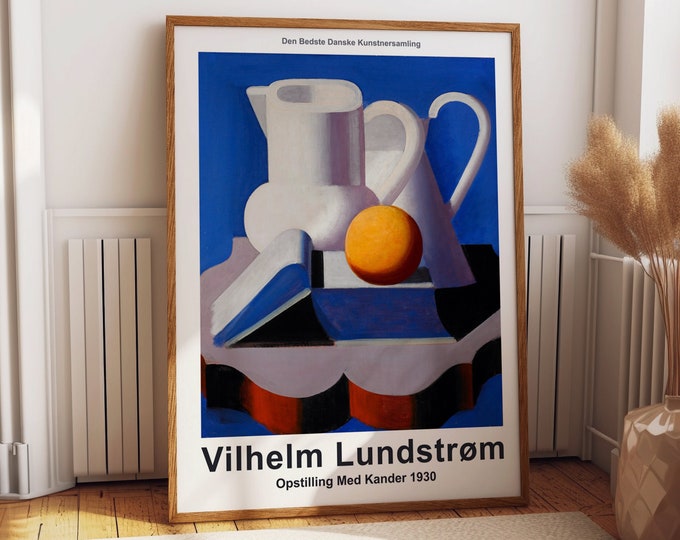 Enchant Your Kitchen: Vilhelm Lundstrom's 'Still Life with Jugs' Food Poster - Vintage Kitchen Art for a Timeless Charm Poster for Kitchen