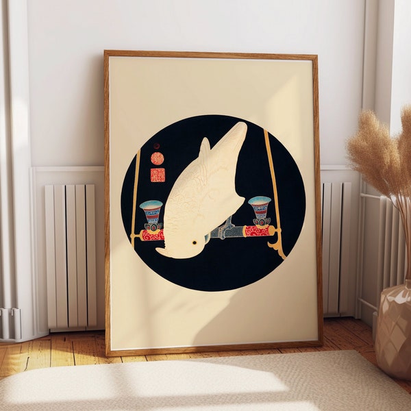 Japanese Graphic Design Art Asian Graphic Wall Art The White Macaw
