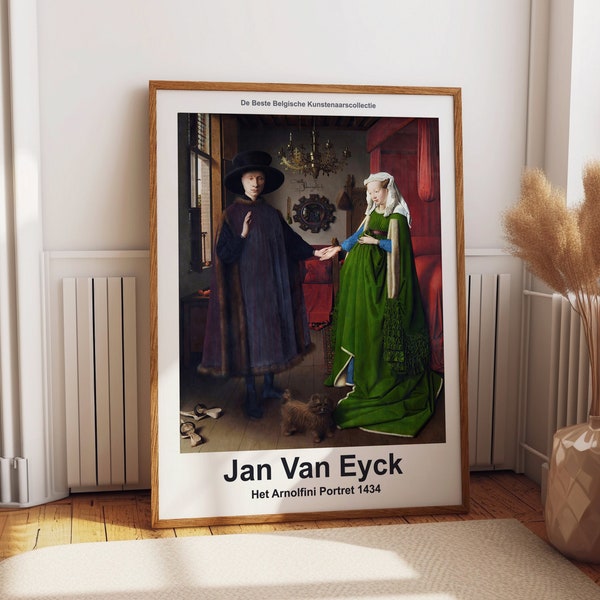 Jan Van Eyck's 'The Arnolfini Portrait' 1434: Middle Ages Art Poster Timeless Elegance for Your Walls Discover the Artistry of Jan Van Eyck
