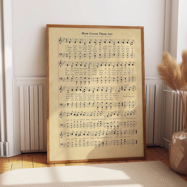 How Great Thou Art Music Sheet Poster Music Sheet Print Music Sheet Print Song Sheet Lyrics Poster Lyrics Wall Art Music Poster Music Print