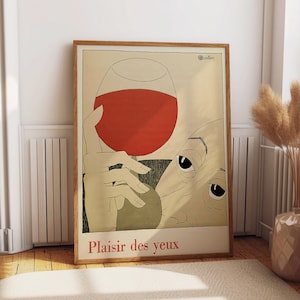 French Wine Poster Vintage French Wine Illustration Decor Bistro Decor Wine Wall Art Elevate your Wine Experience with this Print