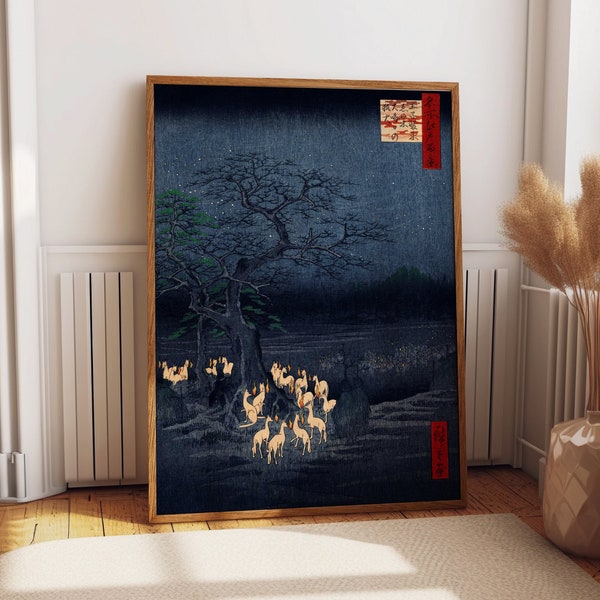 Foxfires at the Changing Tree by Ando Utagawa Hiroshige Ukiyo-e Mystical Foxfires at the Changing Tree Ando Utagawa Hiroshige Ukiyo-e Poster