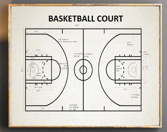 Basketball Court Diagram Unique Basketball Decor SWB1