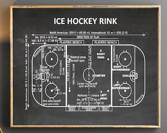 Ice Hockey Gift Ice Hockey Rink Poster Ice Hockey Poster Gift for Ice Hockey Player Ice Hockey Decor Ice Hockey Print SWB2