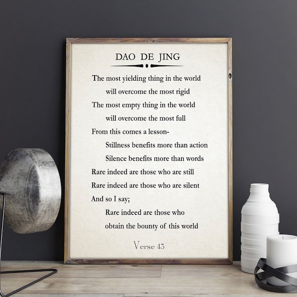 Tao Te Ching by Lao Tzu Quote Meditation Quote Power Quote Large Book Poster Large Book Page Chinese Wisdom Quote Chinese Quote