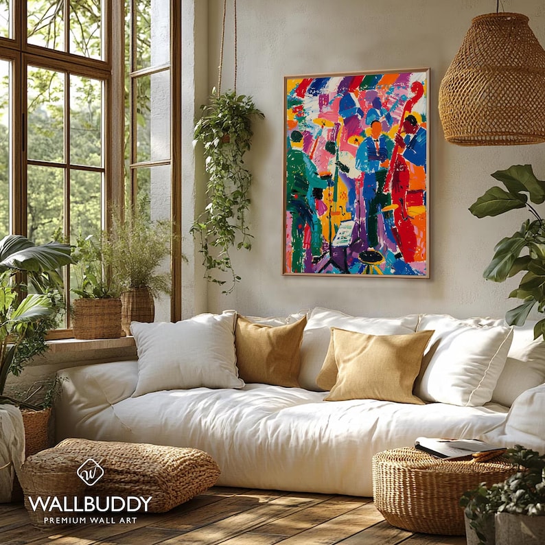 Jazz Abstract Art Print: Matisse-Inspired Music Room Decor image 2
