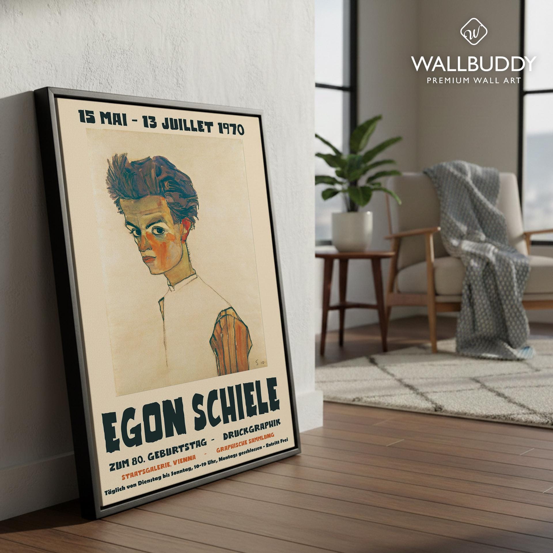 Egon Schiele Exhibition Poster: 1970 Staatsgalerie Vienna