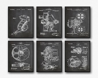 Heimkino Dekor Kino Dekor 6er Set Film Patent - Poster, Druck