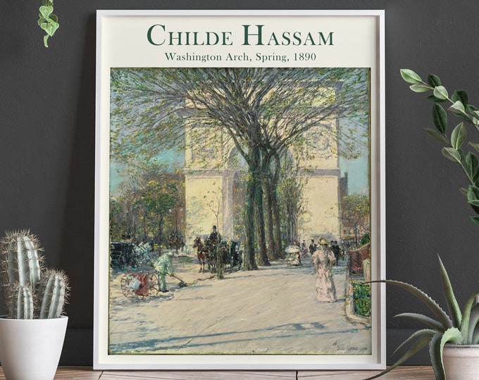Childe Hassam Springtime Scene, Washington Arch Painting Great American Art