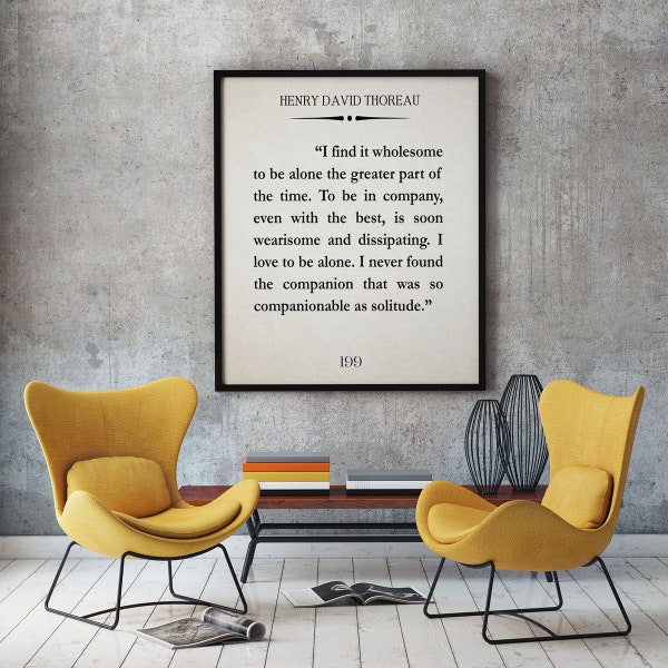 Regalo introverso Thoreau Solitude Citazione di Henry David Thoreau Stampa Thoreau Poster Thoreau Walden Citazione Walden Libro Walden Stampa Introverso