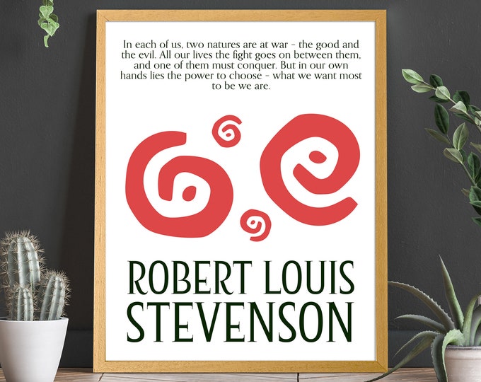 Motivational Quote Wall Poster - Robert Louis Stevenson Inner Struggle Home Decor - Inspirational Art & Gift for Home Office