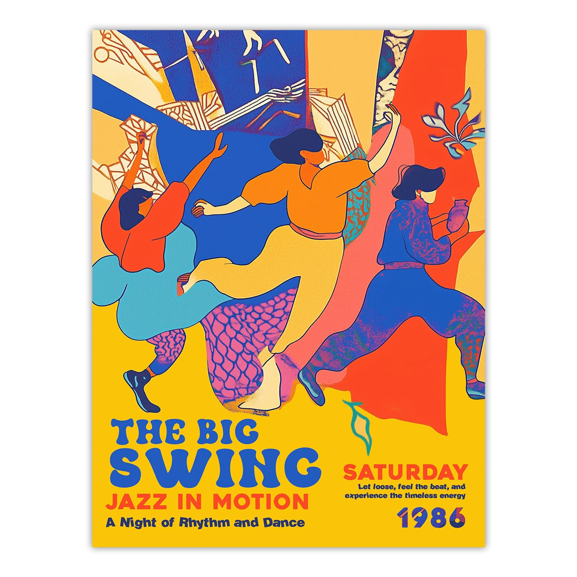 Retro Jazz Dance Art Print: 1986 'the Big Swing' Event - Etsy