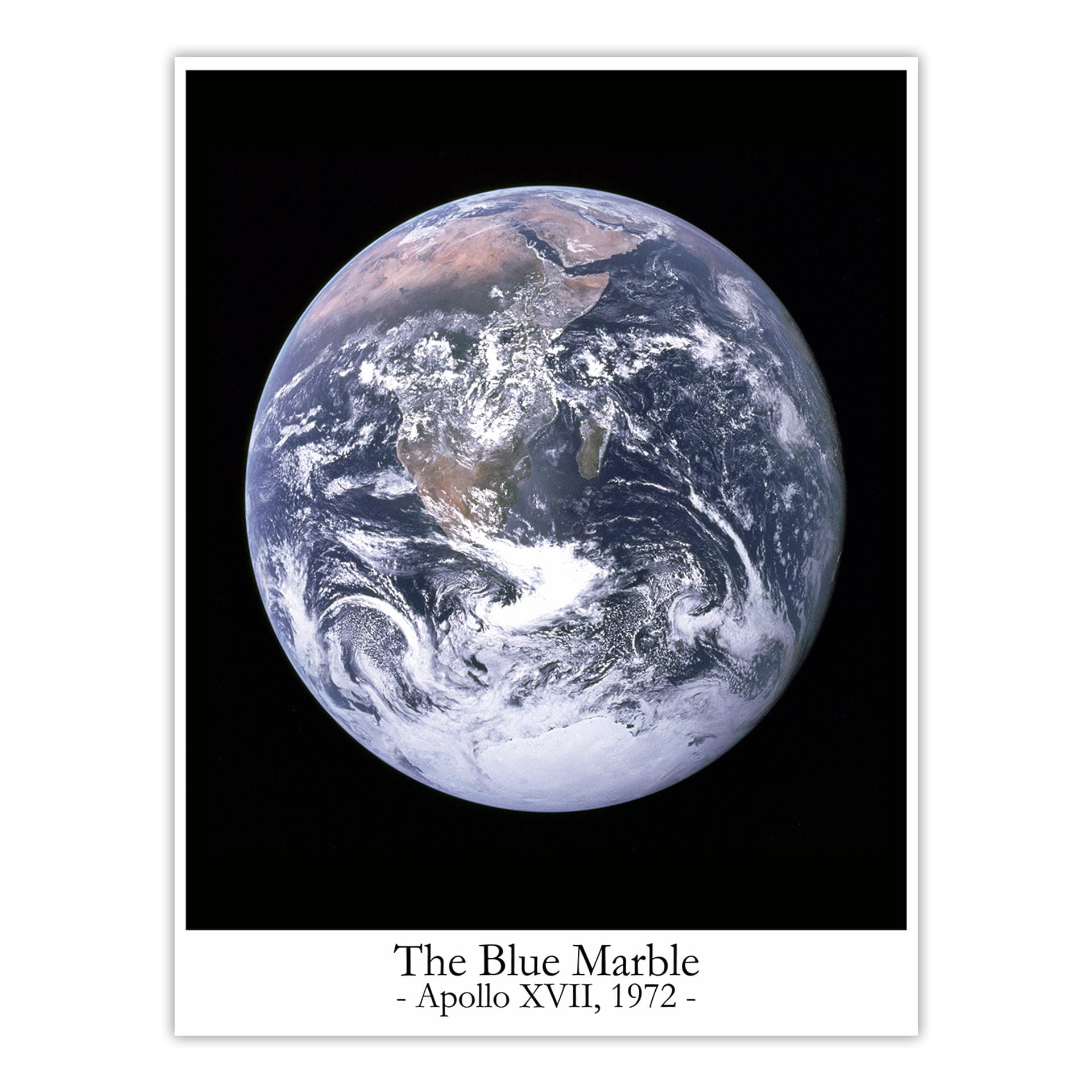 The Blue Marble Earth Photo: Apollo 17 Space Print - Framed